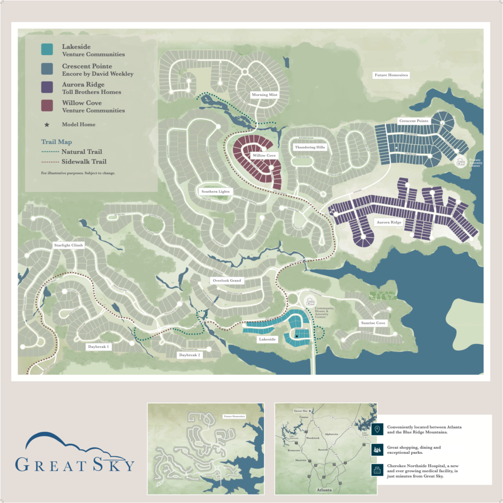 Great Sky community map showing all amenities and home sites